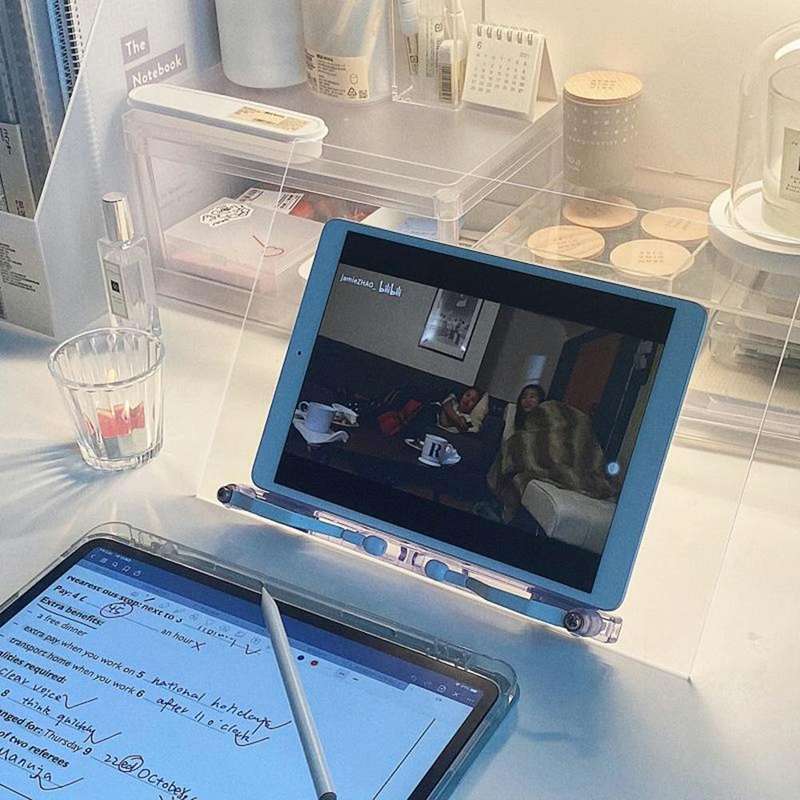 Acrylic Reading Rack Tablet Stand Desk Stand,Style: Short Type