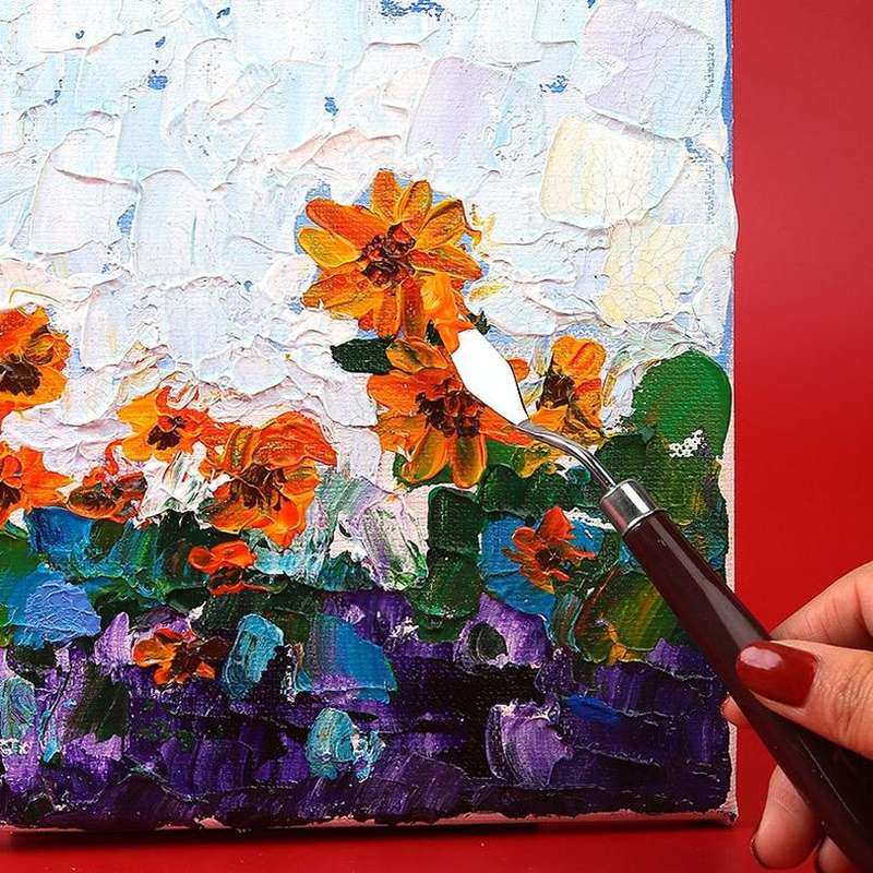 1 Sets/5PCS Wooden Handle Acrylic Painting Gouache Paint Knife