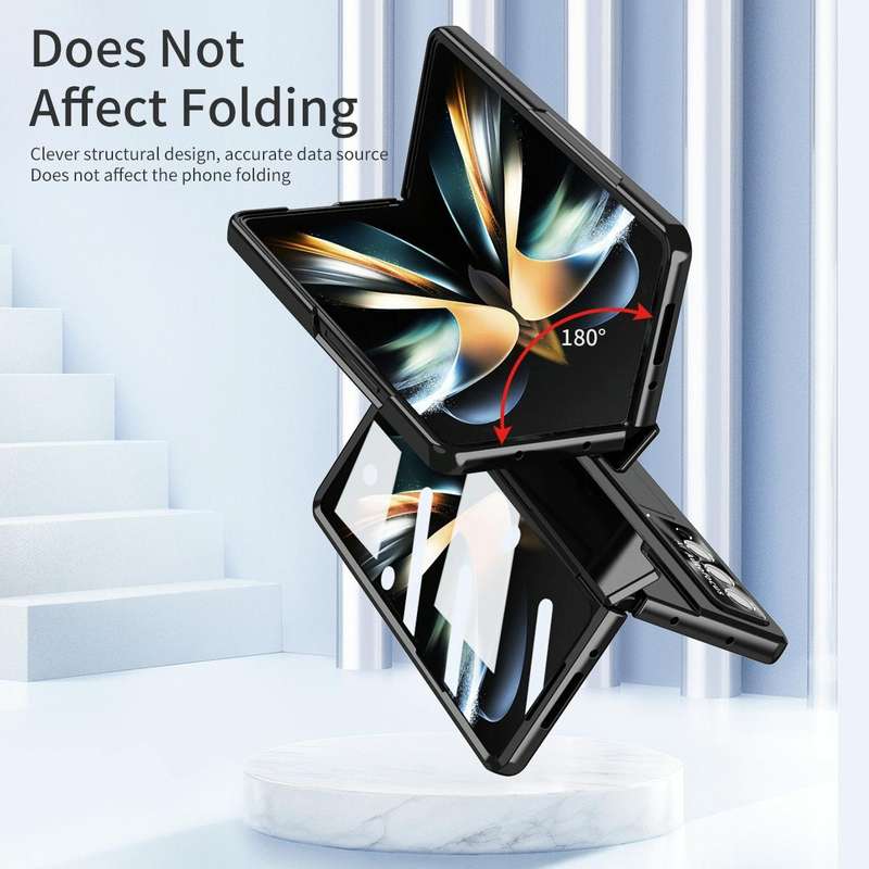 For Samsung Galaxy Z Fold3 5G Integrated Folding Phone Case with Hinge(Black)