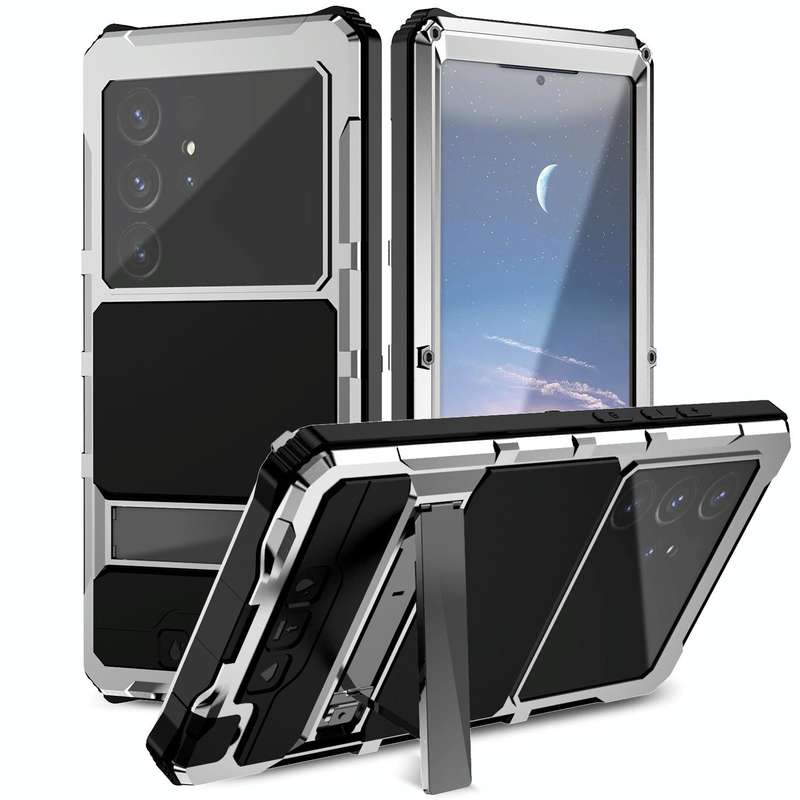 For Samsung Galaxy S24 Ultra 5G R-JUST Life Waterproof Dustproof Shockproof Holder Phone Case(Sil...
