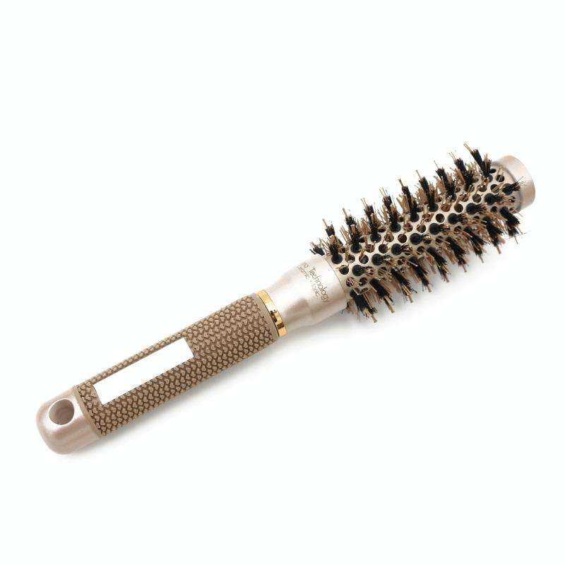 Ceramic Aluminium Hair Comb Round Brush with Nylon Bristle Professional Barber Styling Hair Brush...