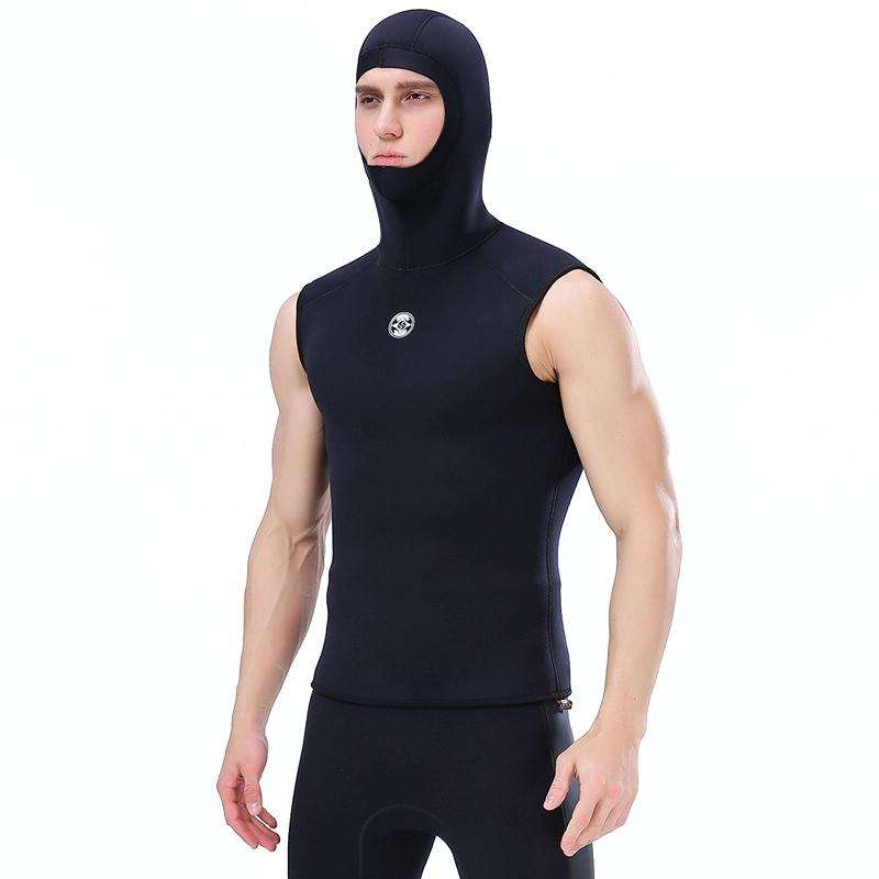 Slinx Hood Keep Warm Surf Diving Vest With Headgear, Size: S(Black)