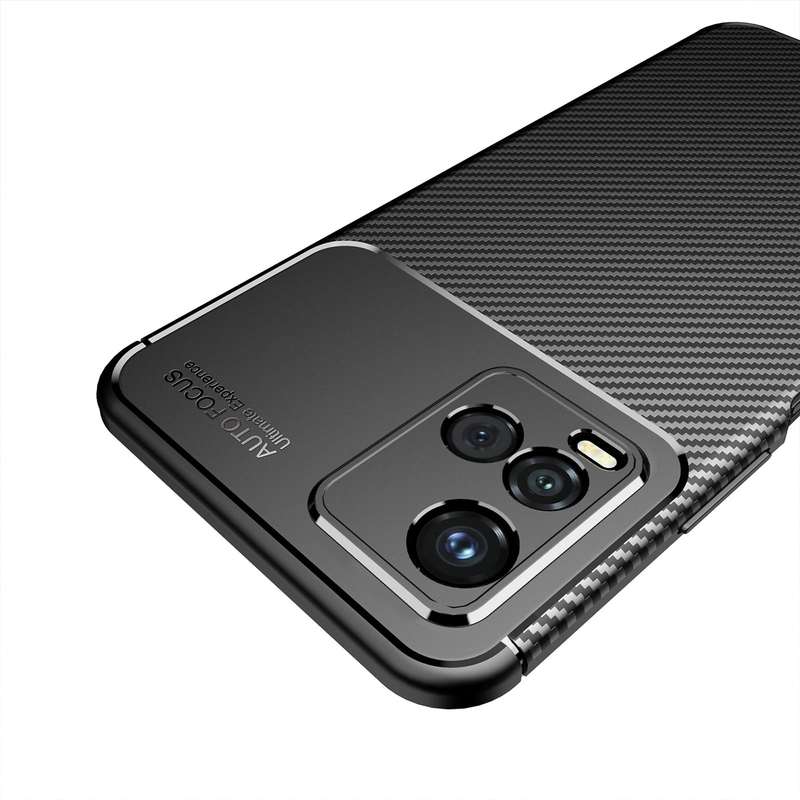 For vivo Y33S Carbon Fiber Texture Shockproof TPU Case(Blue)