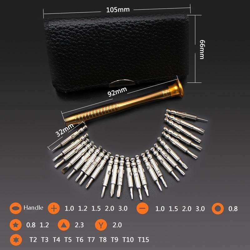 25 In 1 Multi-Purpose Leather Case Manual Screwdriver Batch Set Mobile Phone Notebook Repair Tool...