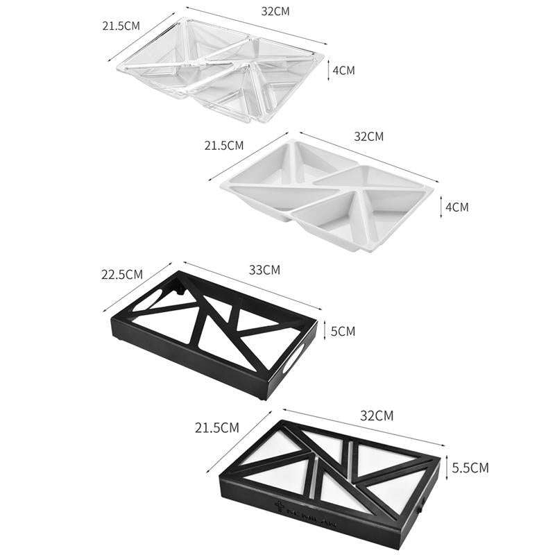 6 In 1 Multifunctional Compartmental Fruit Tray, Style: White