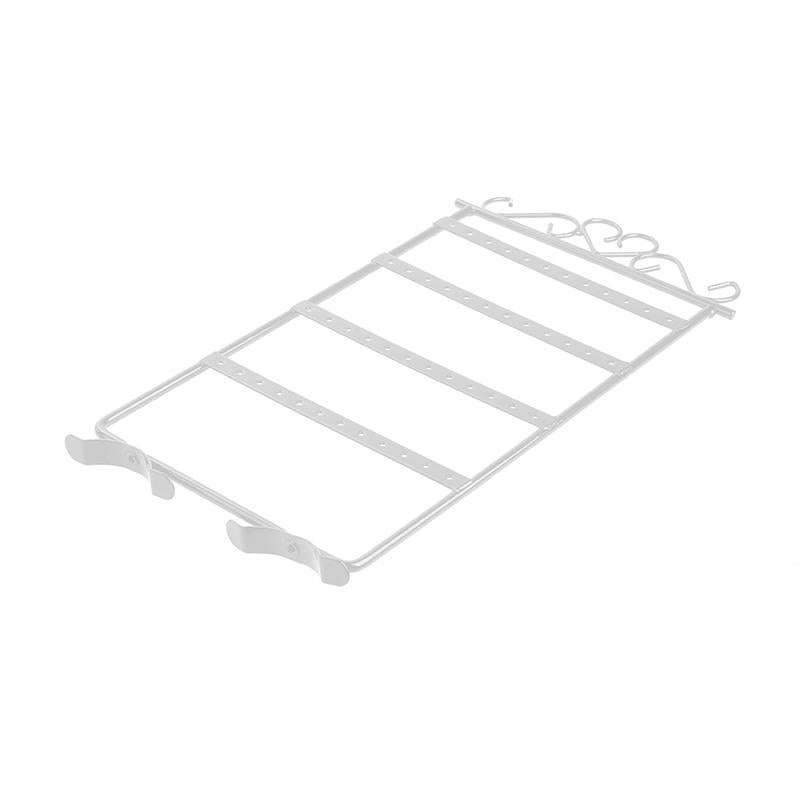 Earrings Necklace Jewelry Stand Holder Display Rack(White)