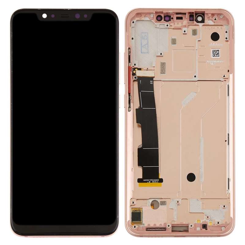 LCD Screen and Digitizer Full Assembly with Frame & Side Keys for Xiaomi Mi 8(Rose Gold)