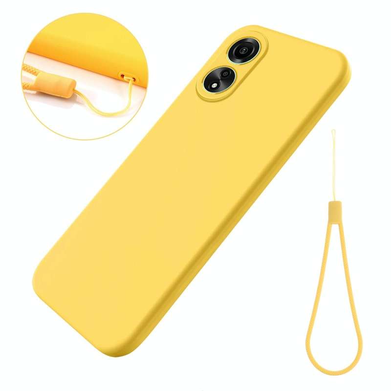 For OPPO A78 4G Pure Color Liquid Silicone Shockproof Phone Case(Yellow)