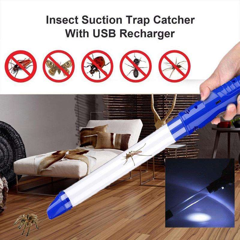 SK818 USB Charging Insects Bugs Suction Traps Electric Pest Spider Catcher with LED Light(Blue)