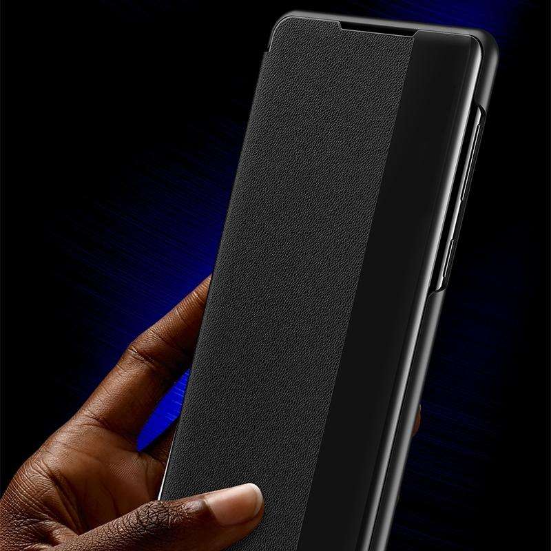 For Samsung Galaxy S22 5G Window View Leather Phone Case(Black)