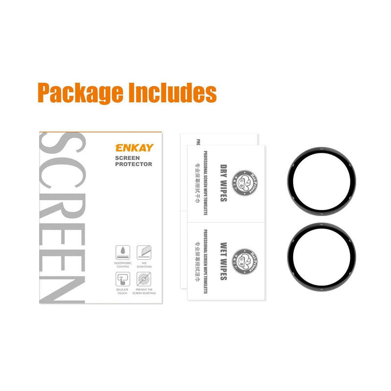 For Garmin Active 5 2pcs ENKAY 3D Full Coverage Soft PC Edge + PMMA HD Screen Protector Film