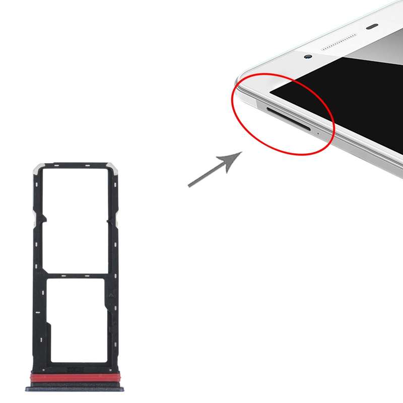 For vivo Y35 4G SIM Card Tray + SIM Card Tray + Micro SD Card Tray (Black)