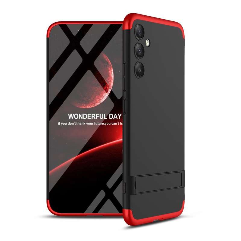 For Samsung Galaxy A34 5G GKK Three Stage Splicing Full Coverage PC Phone Case(Black Red)