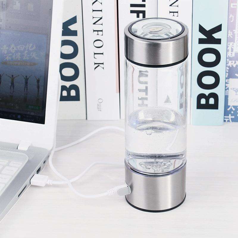 Portable Electrolyzed Water Cups Hydrogen-Rich Water Cups, Capacity: 420ml(Silver)