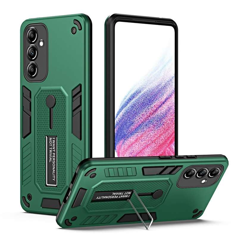 For Samsung Galaxy A24 4G Variety Brave Armor Finger Loop Holder Phone Case(Green)