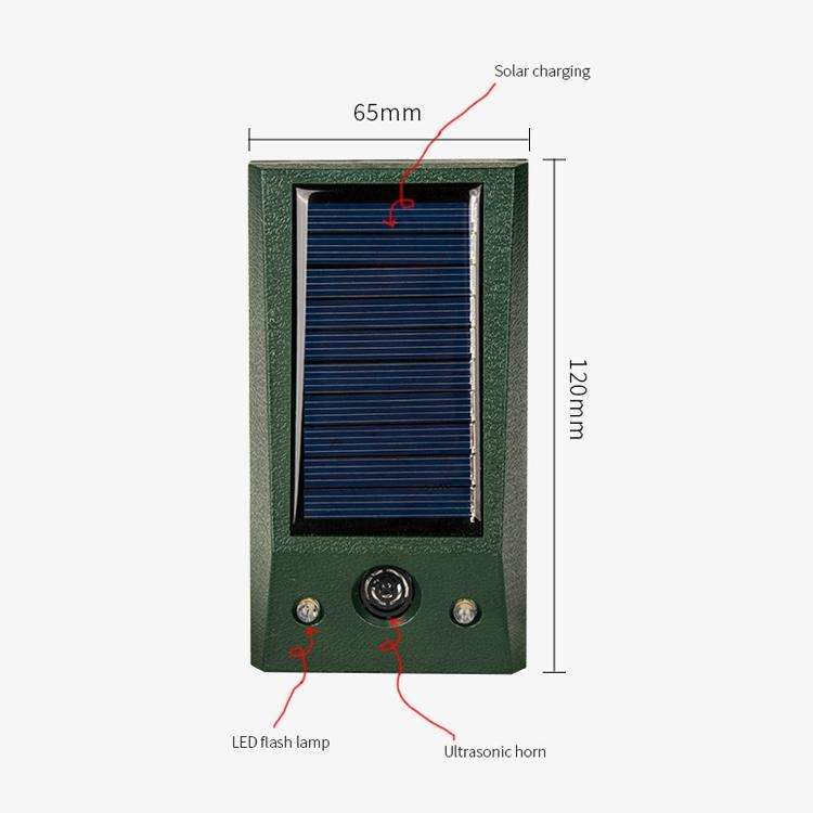 Ultrasonic Mouse Repeller Solar Outdoor Animal Repeller(Dark Green)