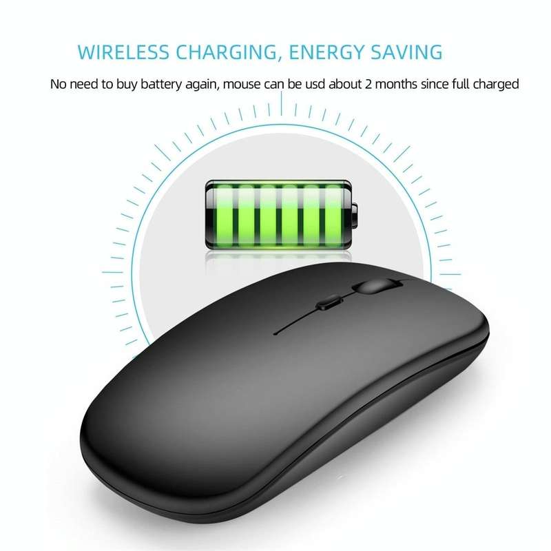 HXSJ M90 2.4GHz Ultrathin Mute Rechargeable Dual Mode Wireless Bluetooth Notebook PC Mouse(Grey)