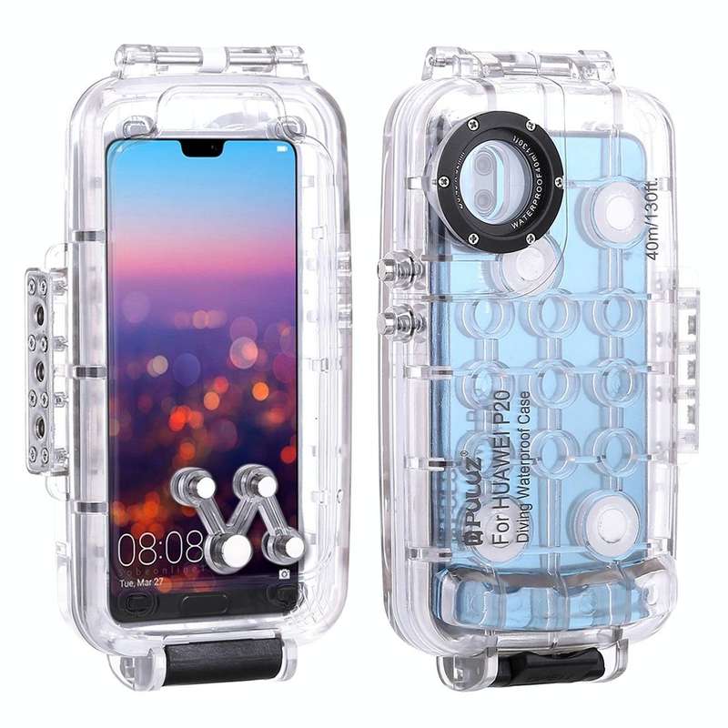 PULUZ PULUZ 40m/130ft Waterproof Diving Case for Huawei P20, Photo Video Taking Underwater Housin...