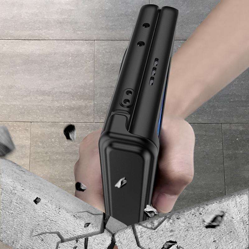 For vivo X Fold GKK Magnetic Hinge Flip Phone Case with Holder(Blue)