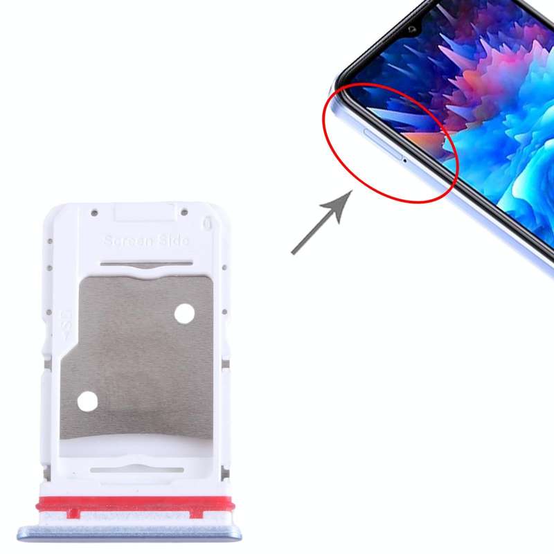 For Infinix Hot 20 5G X666 SIM Card Tray + SIM Card Tray + Micro SD Card Tray (Blue)