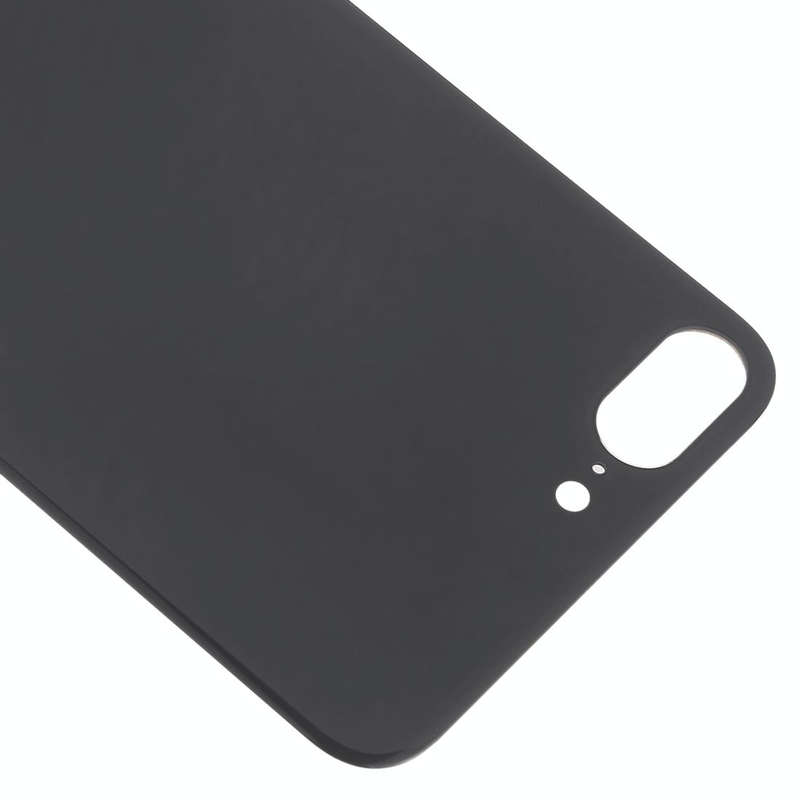 Easy Replacement Big Camera Hole Glass Back Battery Cover with Adhesive for iPhone 8 Plus(Black)