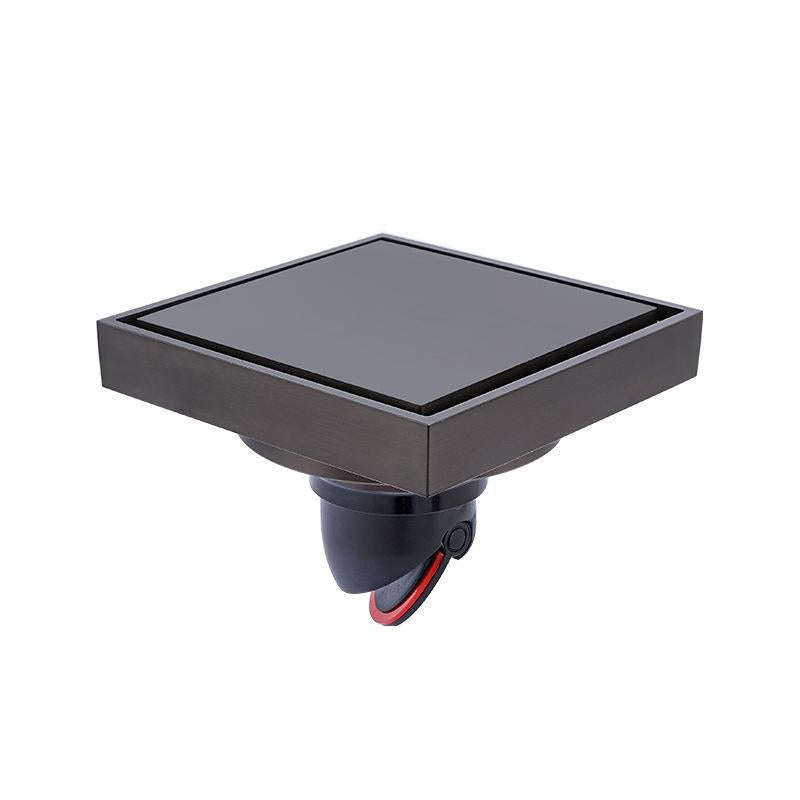 Bathroom Large Displacement Anti-odor Floor Drain, Style: K8016 Gray+Black Straight Row