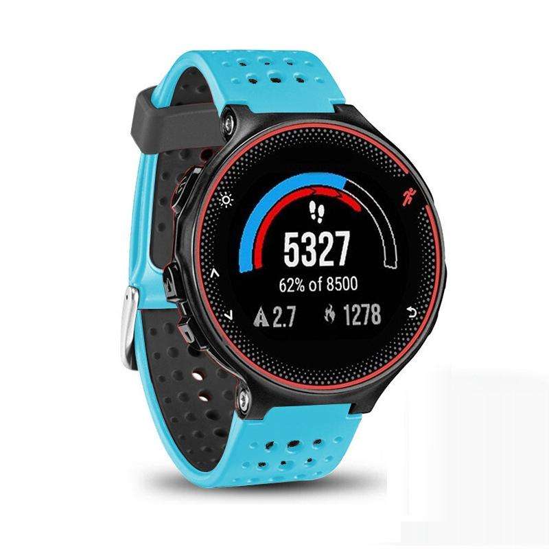 For Garmin Forerunner 235 Two-color Watch Band(Sky Blue Black)