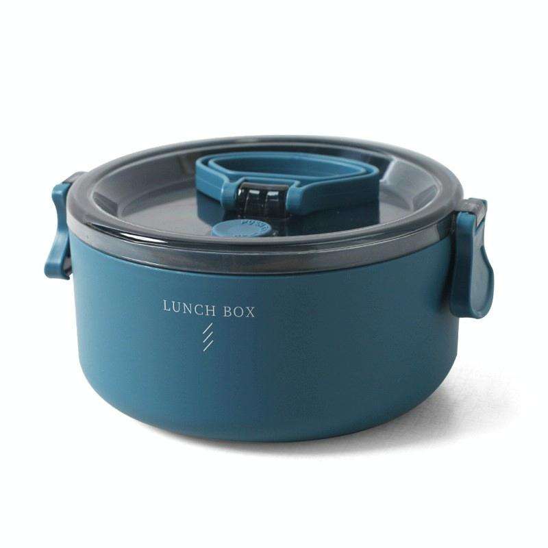 Round Portable Insulation Partitioned Lunch Box Student Office Workers Heated Microwave Oven Bent...