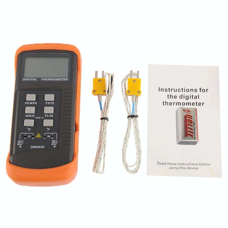 Digital Thermometer with Two K-Type Sensors (DM6802B)