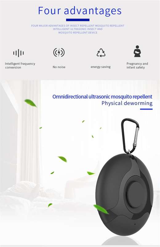 Ultrasonic Mosquito Repellent Electronics Cockroach Spider USB Charging Smart Mosquito Drive(Black)