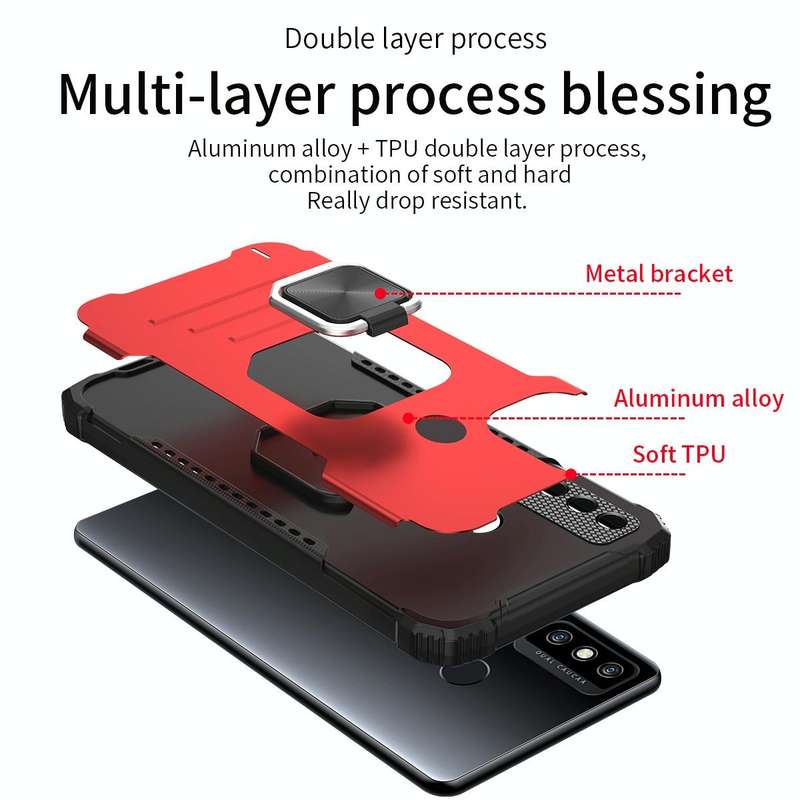 For Tecno Spark 6 Go Fierce Warrior Series Armor All-inclusive Shockproof Aluminum Alloy + TPU Pr...