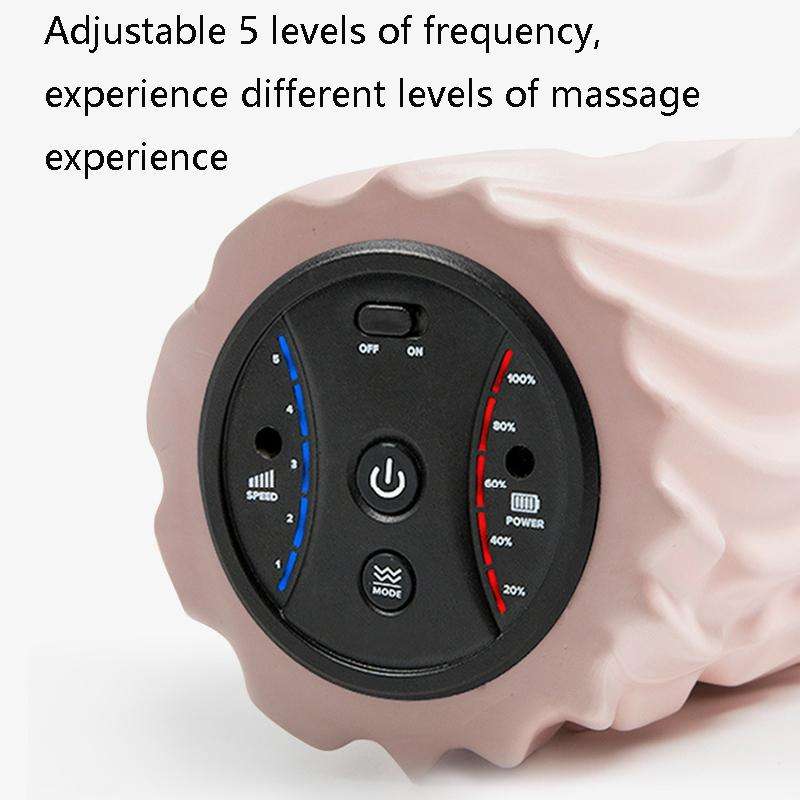 EVA Electrical Muscle Relaxer Yoga Massage Vibration Foam Roller, Fishbone Vibration USB (Ocean B...