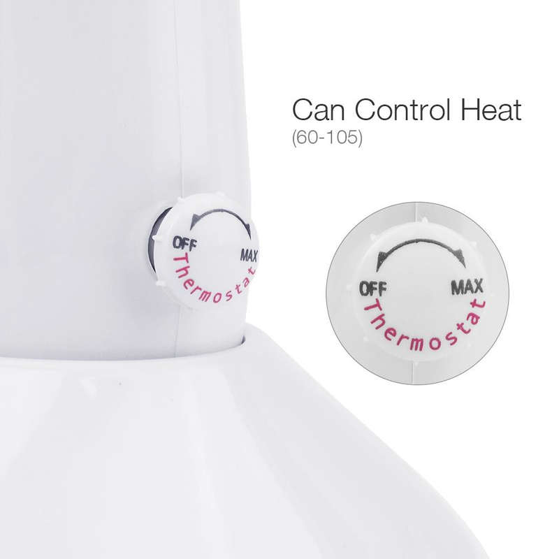 Portable Manual Thermostat Wax Machine Hair Removal Wax Bean Heater, EU Plug(White)
