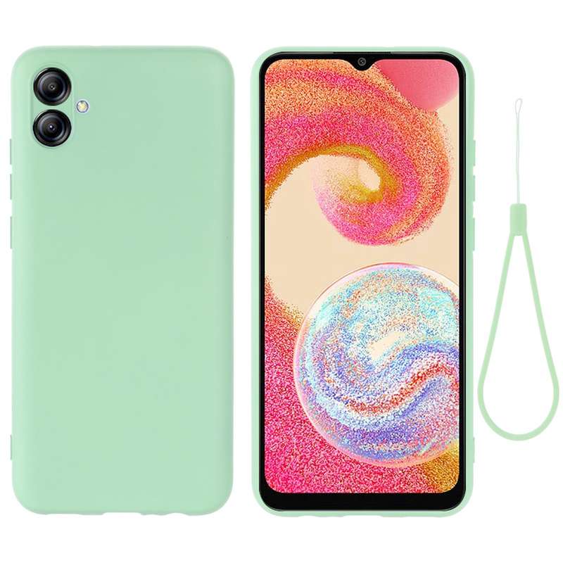 For Samsung Galaxy A04e / M04 / F04 Pure Color Liquid Silicone Shockproof Full Coverage Case(Green)