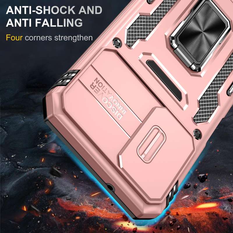 For Samsung Galaxy A05s Armor PC + TPU Camera Shield Phone Case(Rose Gold)