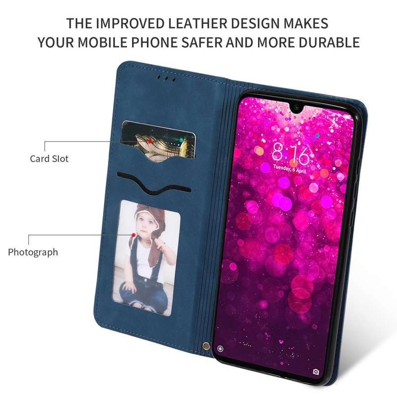 Retro Skin Feel Business Magnetic Horizontal Flip Leather Case for Xiaomi Redmi 7 / Redmi Y3(Navy...