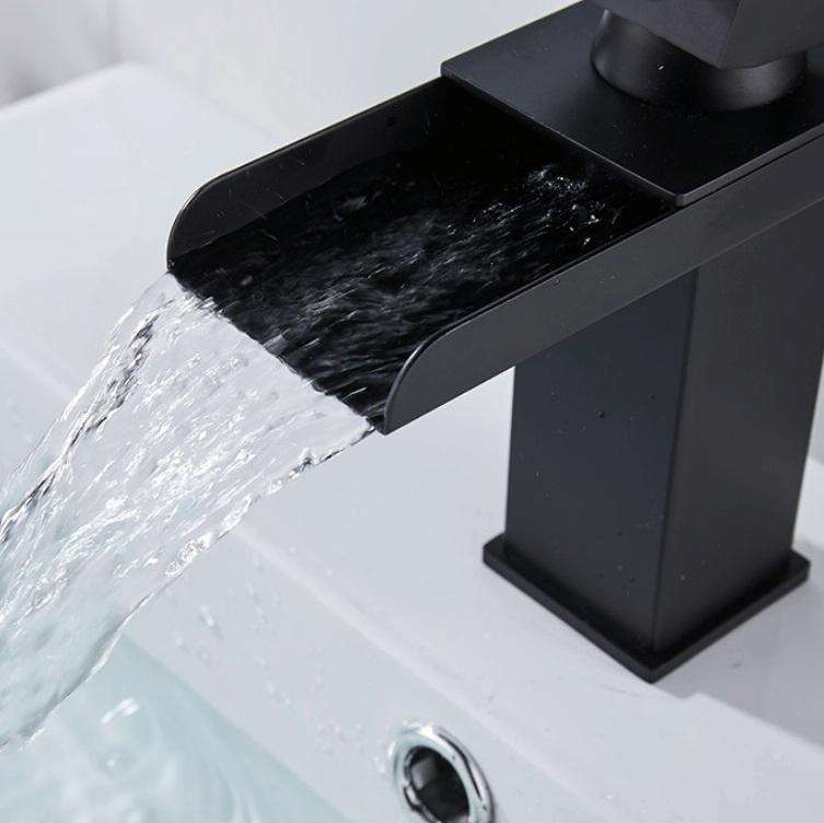 Bathroom Wide Mouth Faucet Square Sink Single Hole Basin Faucet, Specification: HT-81566 Wide-mou...