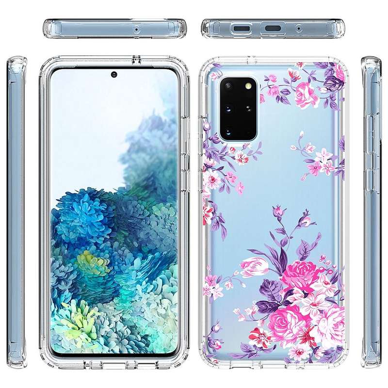 For Samsung Galaxy S20+ 2 in 1 High Transparent Painted Shockproof PC + TPU Protective Case(Rose)