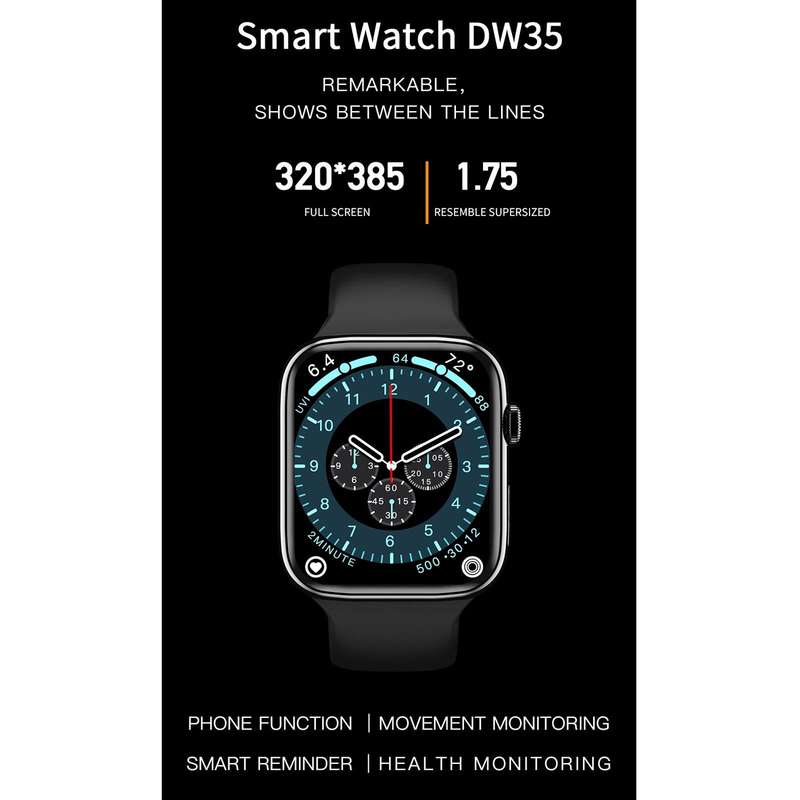 DW35 1.75 inch Full Screen IP67 Waterproof Smart Watch, Support Sleep Monitor / Heart Rate Monito...