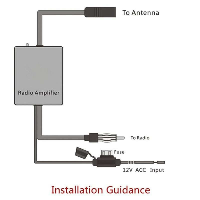 Universal 12V Radio FM Antenna Signal Amplifier Booster