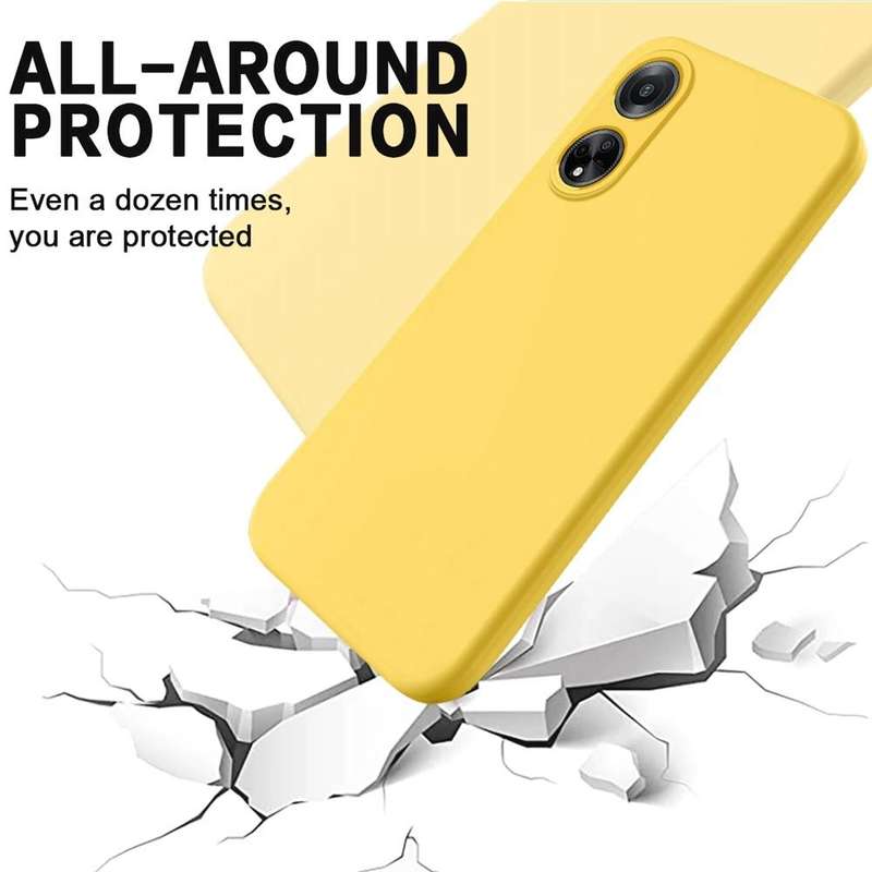 For OPPO F23 5G / A98 5G / A1 5G Pure Color Liquid Silicone Shockproof Phone Case(Yellow)