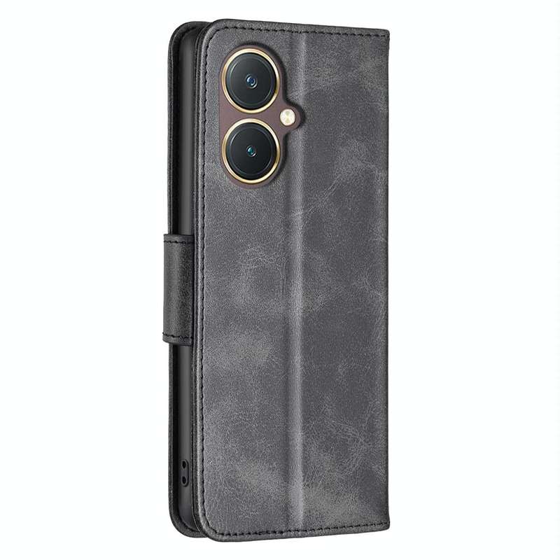 For vivo Y27 4G Lambskin Texture Leather Phone Case(Black)