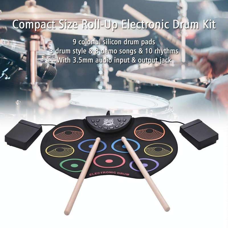 USB Colorful Hand Roll Electronic Drum Children Percussion Instrument