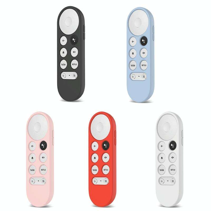 2 PCS Silicone Protective Shell for Google Chromecast 2020 Remote Control(Pink)