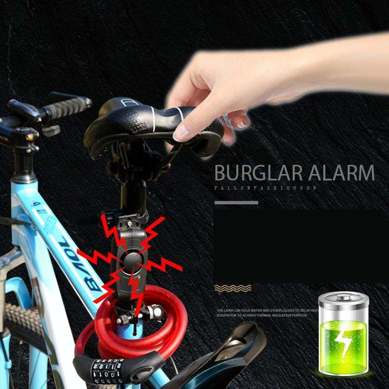Bicycle Lock Anti-theft Anti-lost USB Charging Wireless Remote Control Vibration Alarm Detector S...