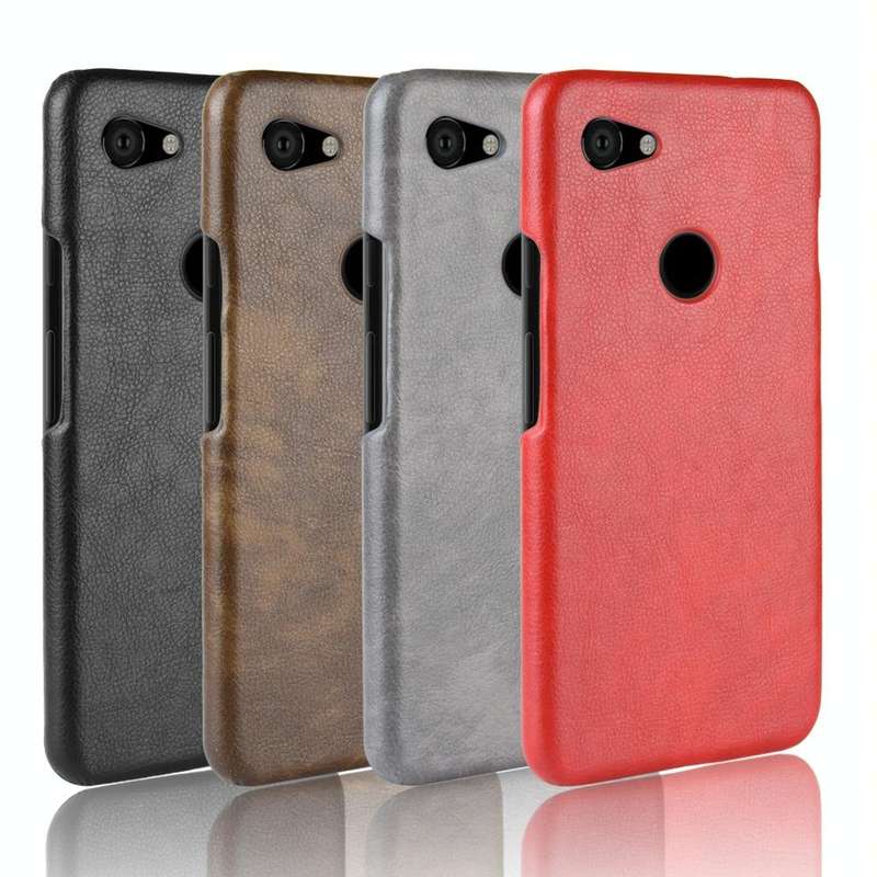 Shockproof Litchi Texture PC + PU Case for Google Pixel 3a XL(Gray)