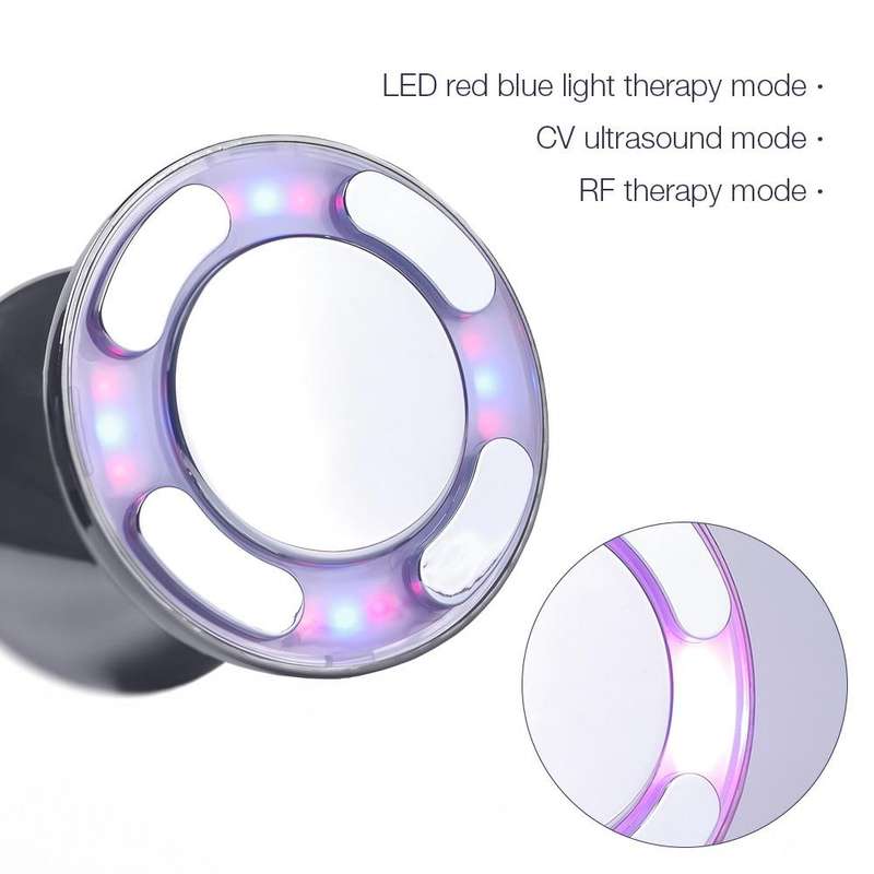 Ultrasonic Color Light RF Beauty Instrument Fat Blasting Instrument(Silver)