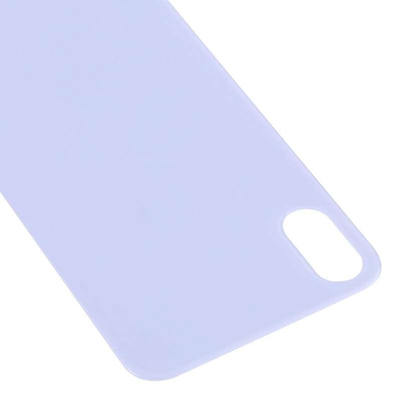 Easy Replacement Big Camera Hole Glass Back Battery Cover for iPhone X / XS(Purple)
