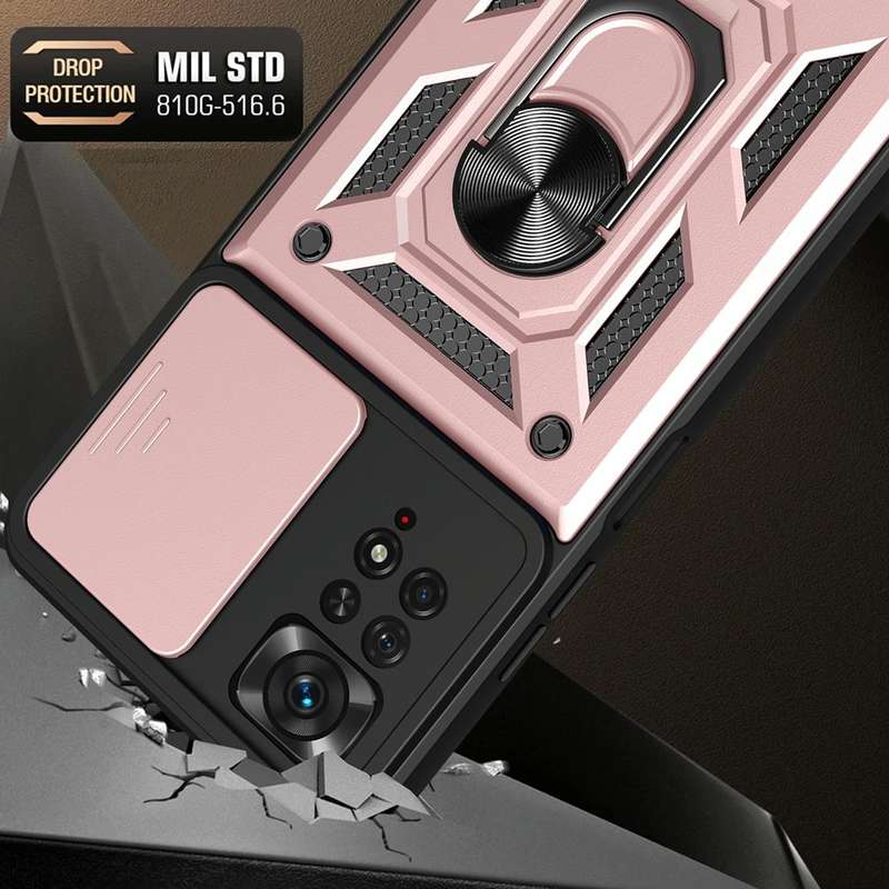 For Xiaomi Redmi Note 11 Pro (Global) Sliding Camera Cover TPU+PC Phone Case(Black)