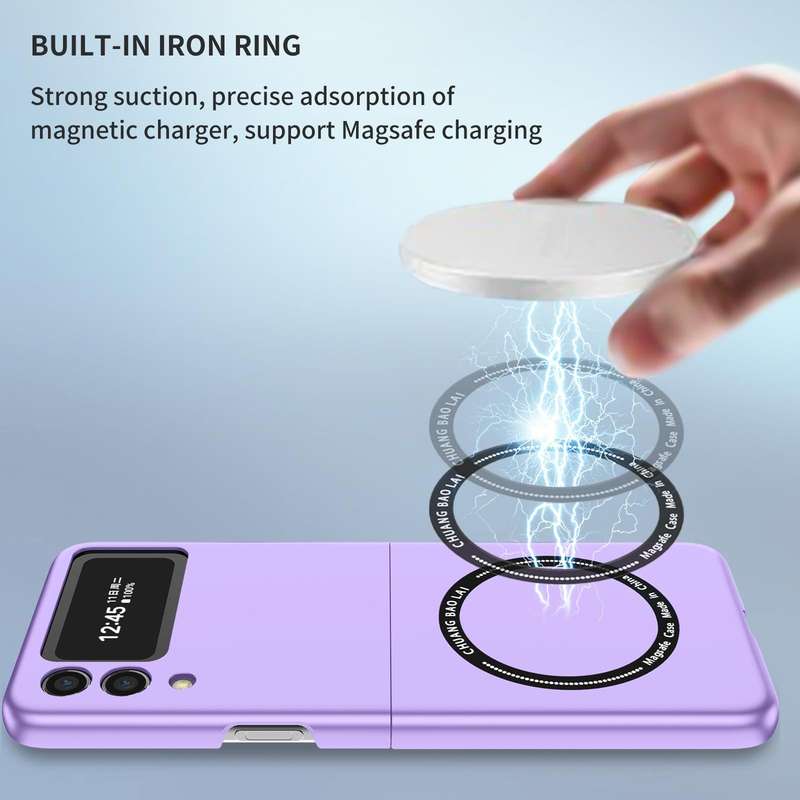 For Samsung Galaxy Z Flip3 5G Magsafe Magnetic Folding PC Phone Case(Purple)